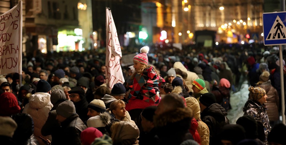 Pre četiri godine u ovo vreme hiljade ljudi bilo na ulicama Beograda: Podsetnik kroz fotografije iz januara 2019. 3