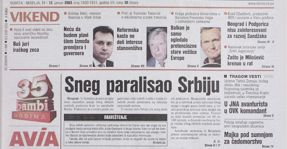 Smetovi od dva metra i 5.000 tona soli: Kakav je bio januar pre 20 godina? 2 Smetovi od dva metra i 5.000 tona soli: Kakav je bio januar pre 20 godina? 2