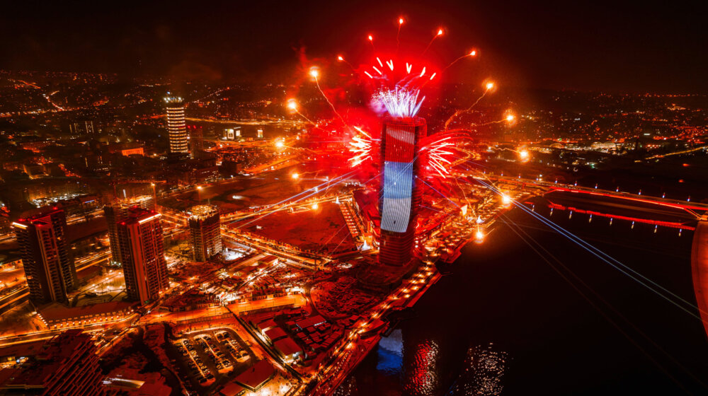 Vatromet na Kuli Beograd za doček srpske Nove godine 1