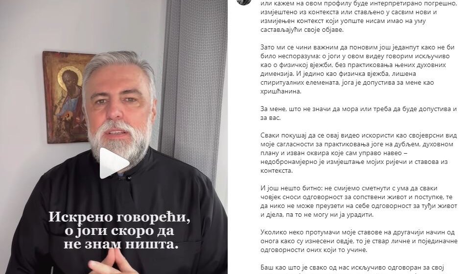 SPC reagovala na objavu vladike Grigorija: Joga dijametralno suprotna pravoslavnoj tradiciji 1