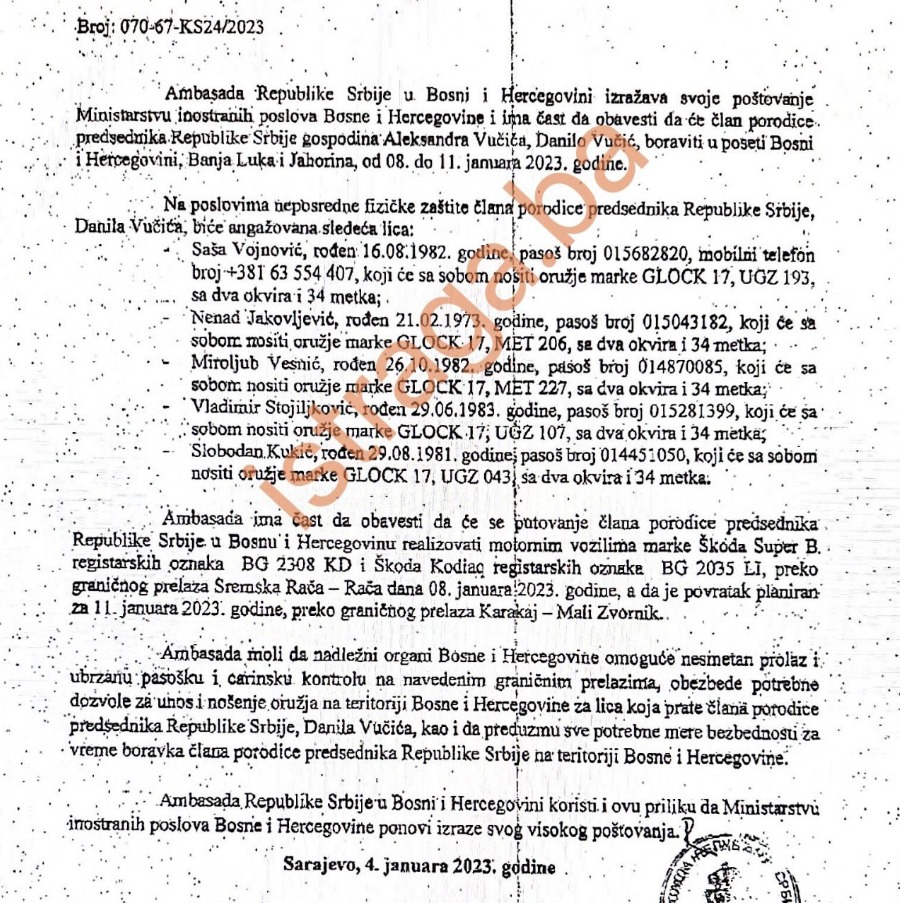 Ambasada Srbije u BiH službeno najavila posetu predsednikovog sina: Povodom Vučićeve tvrdnje da je odlazak u RS bila Danilova želja 2
