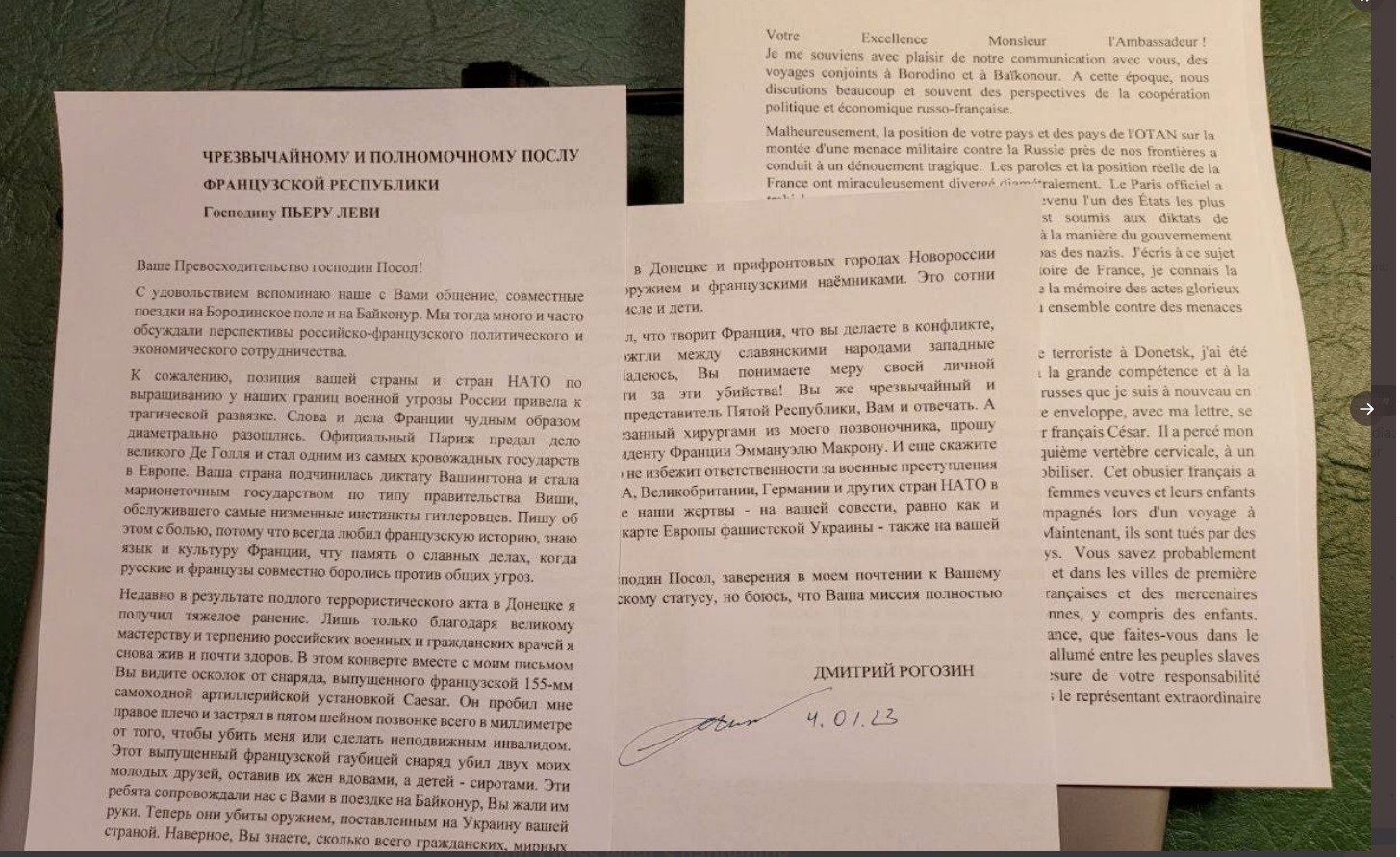 Rogozin poslao geler izvučen iz njegovog tela i preteće pismo Makronu: "Francuska će odgovarati" 2
