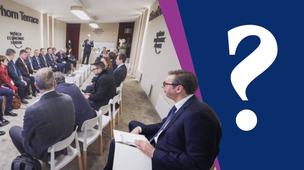 Ko veruje, a ko ne Vučiću kada kaže da je tražio da sedi sam i iza svih na panelu u Davosu? 1