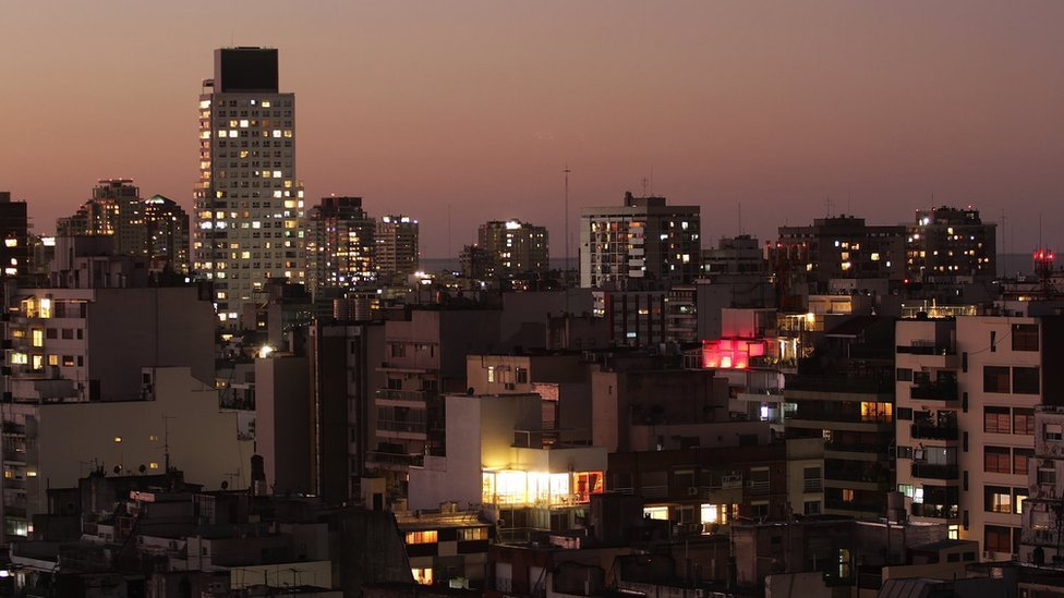 Buenos Aires skyline at night