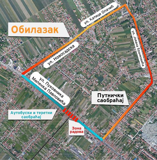 Glavna ulica u Batajnici od sutra u novom režimu: Kuda će se odvijati saobraćaj? (MAPA) 2