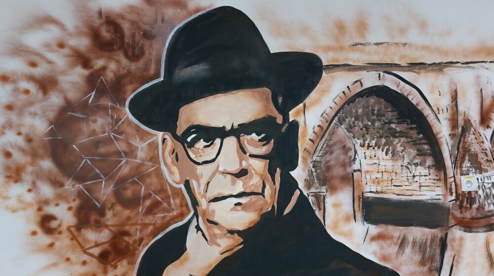 Majdanpek: Andrić i višegradski most na muralu u Tehničkoj školi 1