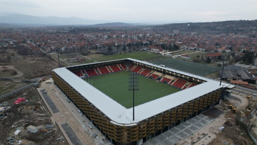 Pogled iz vazduha na Gradski stadion u Leskovcu 2