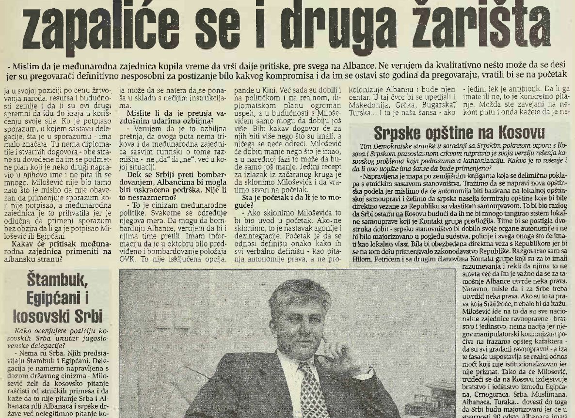 Đinđić predlagao neku vrstu ZSO još 1999. godine i objasnio zašto Milošević nije hteo da prihvati 2