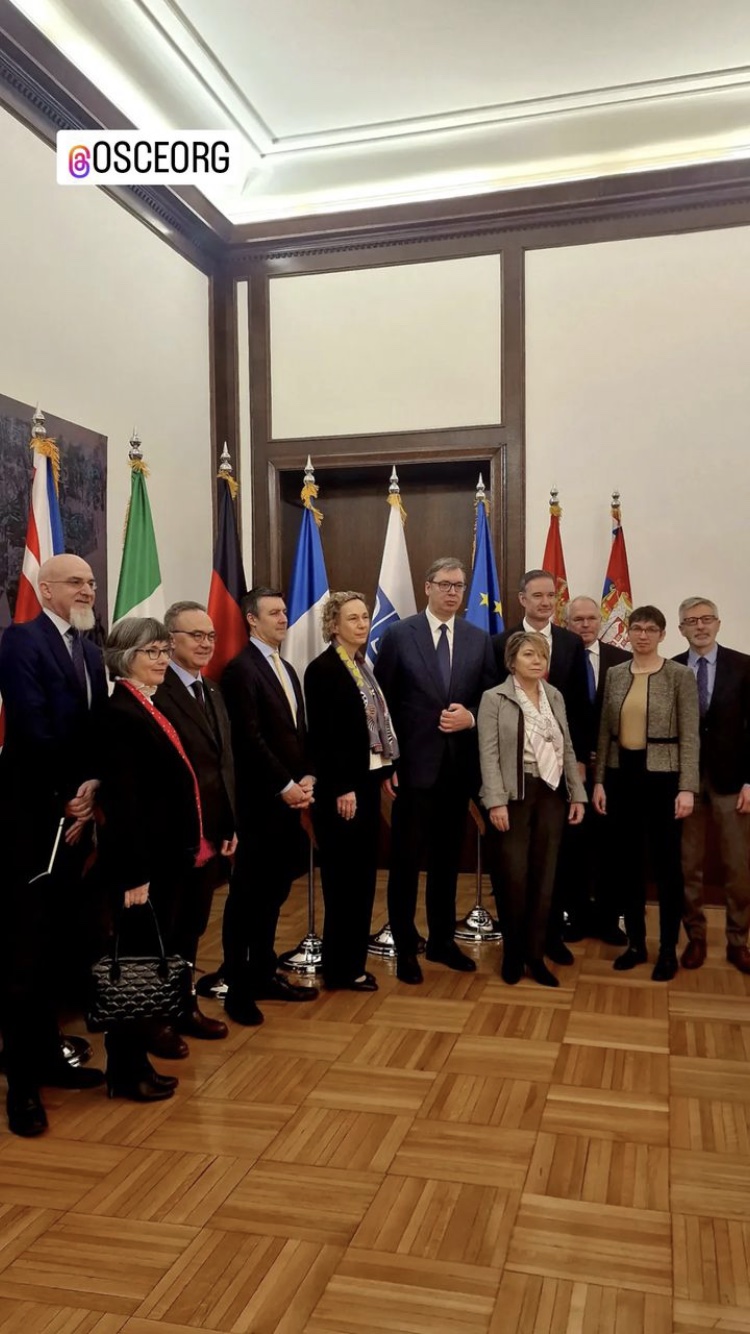 Predsednik Srbije danas sa ambasadorima Kvinte 2