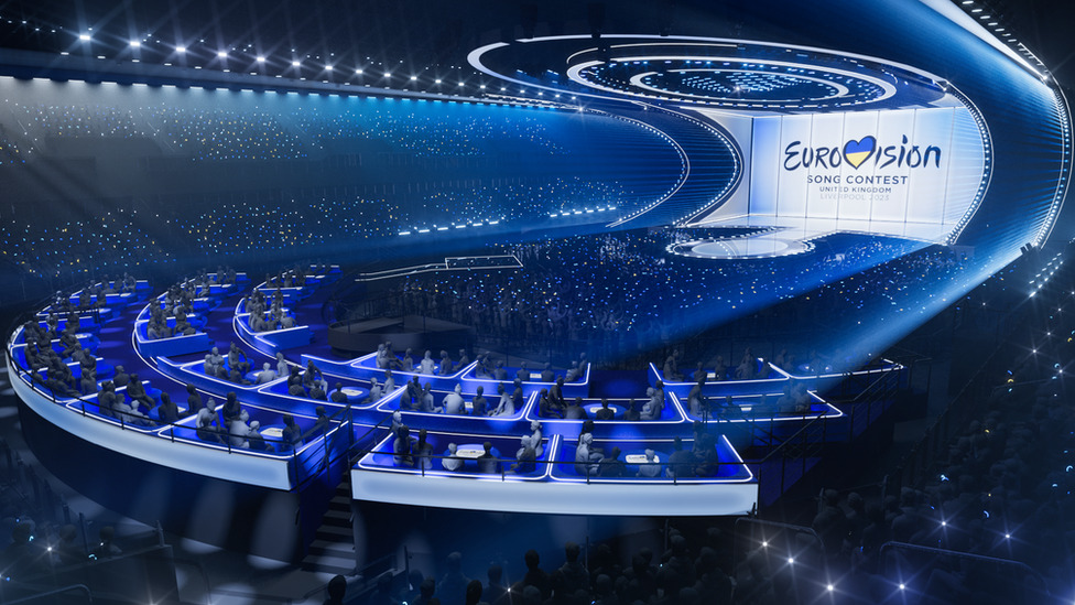 An artists's impression of what the Eurovision stage will look like this year