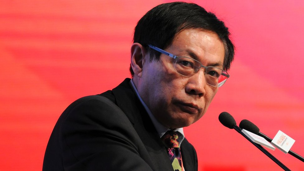 This photo taken on 18 November 2013 shows Ren Zhiqiang, the former chairman of state-owned property developer Huayuan Group, speaking at the China Public Welfare Forum in Beijing