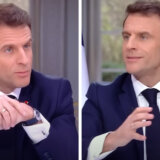 Francuska i protesti: Predsednik Emanuel Makron skinuo skupoceni sat ispod stola tokom TV intervjua 11