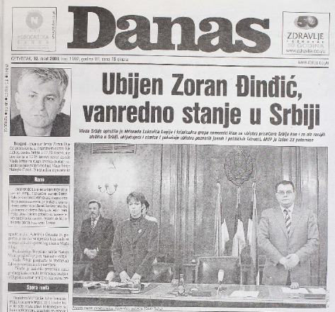 Dvadeset godina od atentata na premijera Zorana Đinđića: Svet u šoku, Srbija u vanrednom stanju 2 Dvadeset godina od atentata na premijera Zorana Đinđića: Svet u šoku, Srbija u vanrednom stanju 2