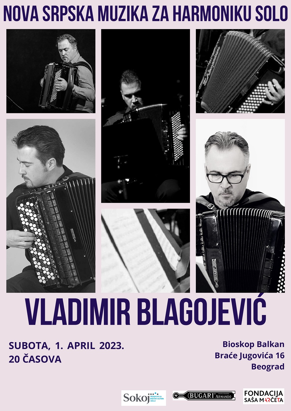 Koncert „Nova srpska muzika za harmoniku solo” Vladimira Blagojevića u Bioskopu Balkan 2