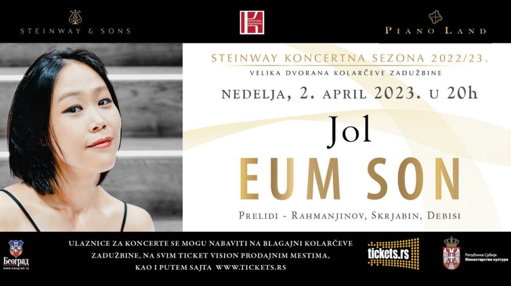 Pijanistkinja Jol Eum Son 2. aprila na Kolarcu 1