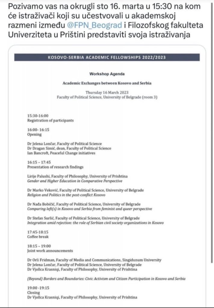 Fakultet političkih nauka otkazao skup nakon optužbi da su priznali Kosovo 2
