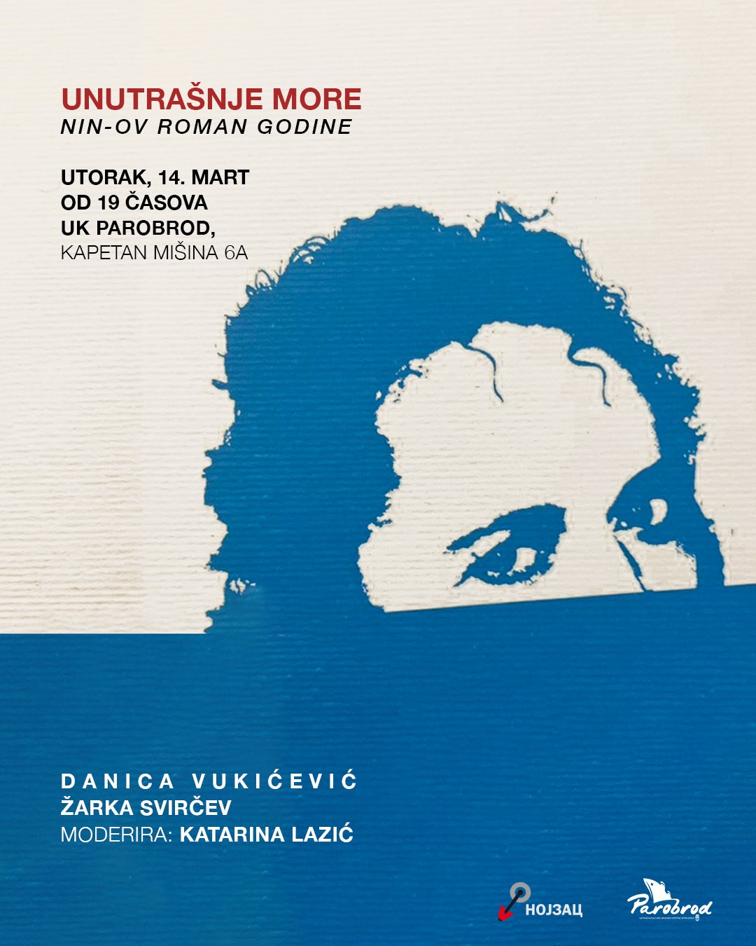 Promocija NIN-ovog romana godine „Unutrašnje more" Danice Vukićević u UK Parobrod 2