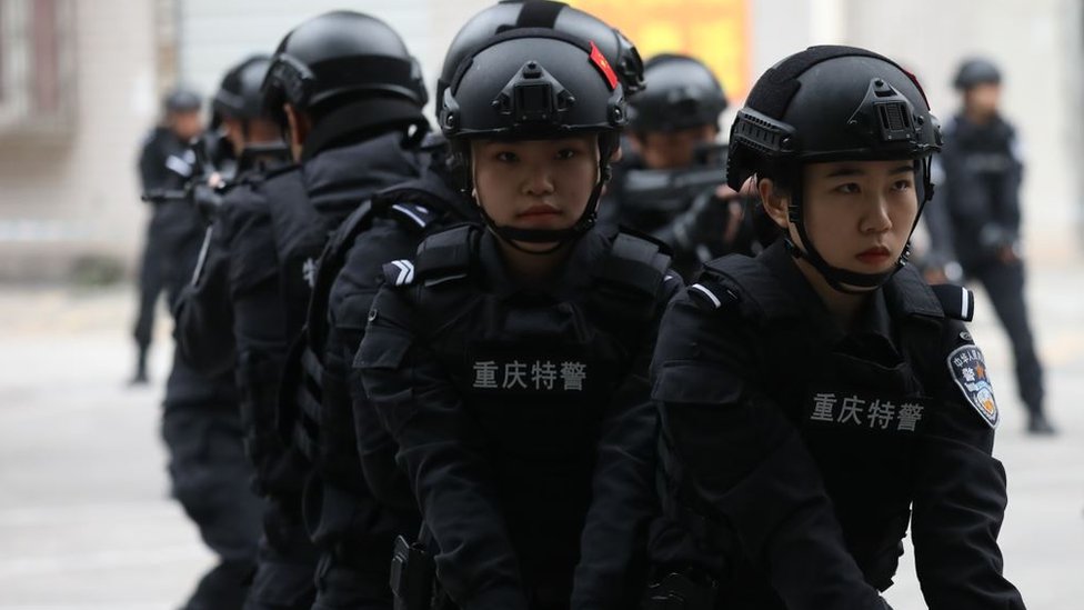Female SWAT Police Officers Attend Drill In Chongqing