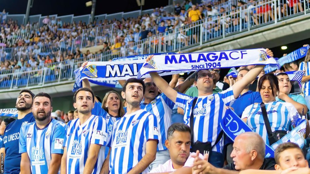 Malaga fans at La Rosaleda Stadium