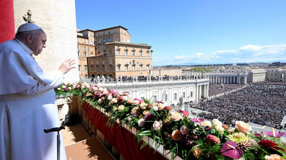 Pope Francis gives mass on Easter Sunday at The Vatican