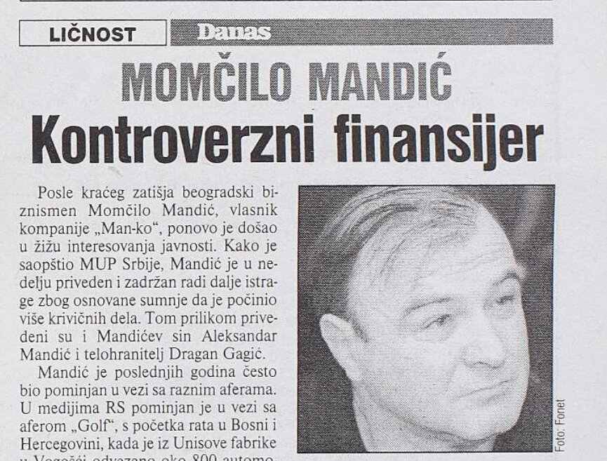 "Kontroverzni finansijer": Zbog čega je pre 20 godina priveden Momčilo Mandić, otac poznatog rukometaša? 2