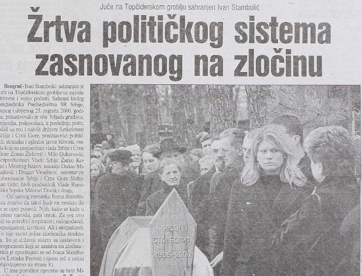 Šta je Latinka Perović govorila pre 20 godina na sahrani Ivana Stambolića? 2