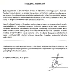 Daniel Mondekar demantovao da ga je „Telekom Srbija“ angažovao za lobističke aktivnosti 3