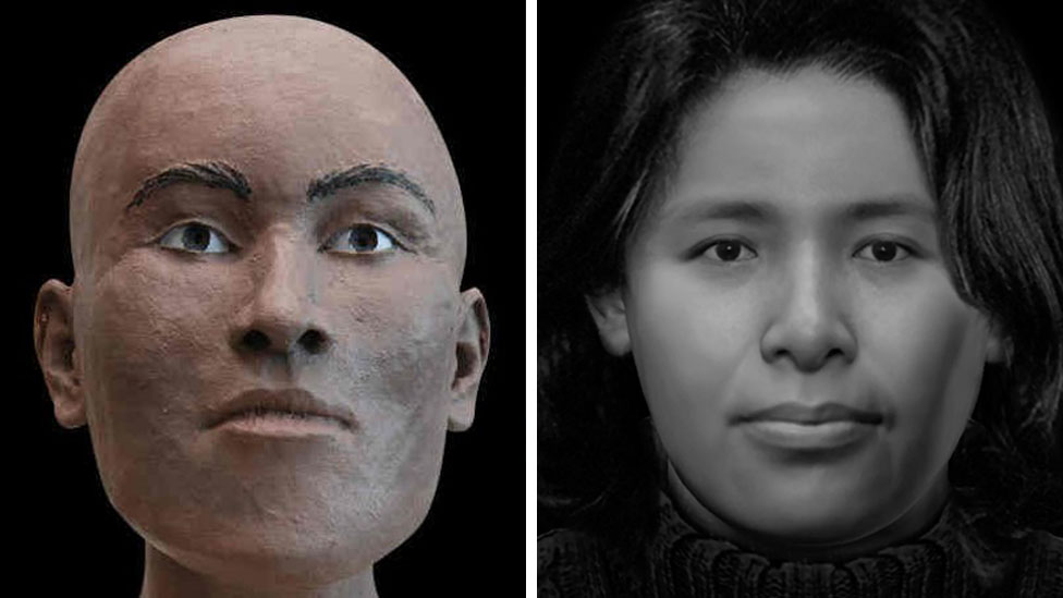 The original reconstruction of the face of the Amsterdam victim from 1999, in addition to a much more authentic representation with the help of new technology