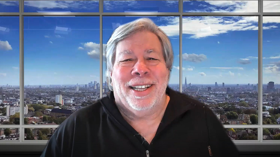 Steve Wozniak on a Zoom call with the BBC's Zoe Kleinman