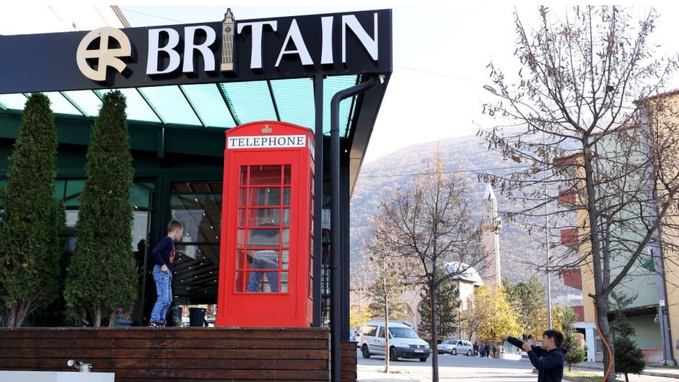 A café called "Britain" in the tiny northern Albanian town of Krumë