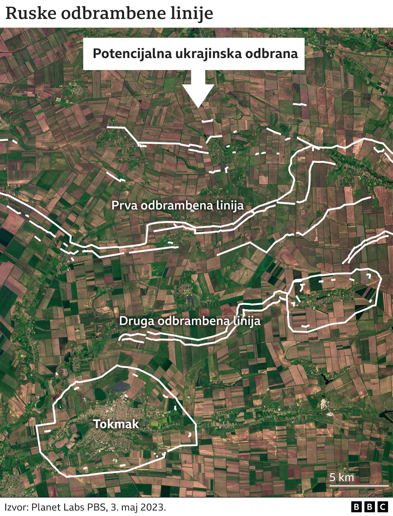 Rusija i Ukrajina: Satelitski snimci otkrivaju kako se ruske snage spremaju za odbranu od ukrajinske kontraofanzive 4 Ruske odbrambene linije