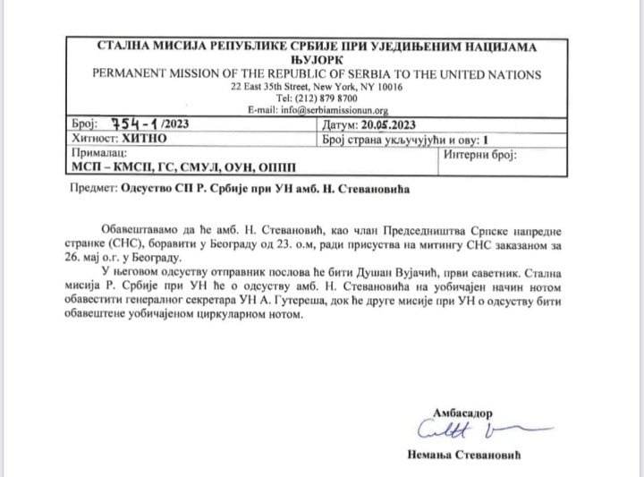 "Ovaj slučaj u malom pokazuje koliko je država privatizovana": Dolazak ambasadora Srbije u UN na miting vlasti problematičan iz više razloga 2