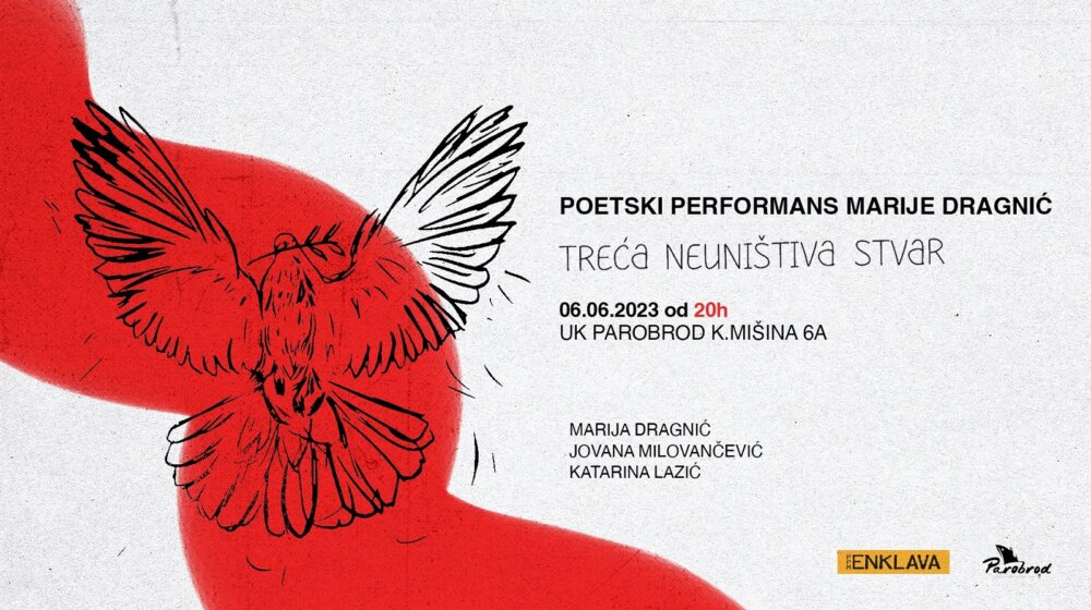 Poetski performans Marije Dragnić „Treća neuništiva stvar" u Parobrodu 1