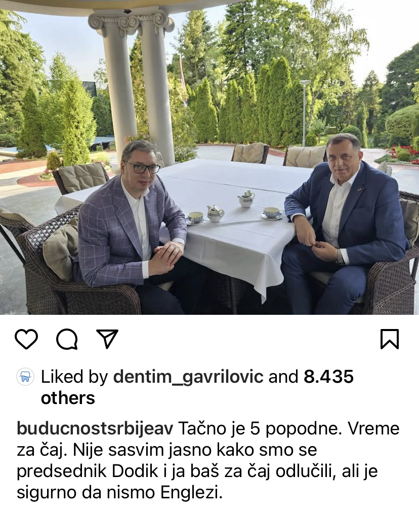 Vučić i Dodik na čaju: "Sasvim je sigurno da nismo Englezi" 2