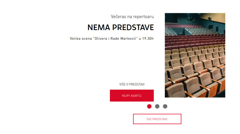 Večeras na repertoaru: Nema predstave - Zbog tragedije u Srbiji teatri spuštaju zavese svojih pozornica 1