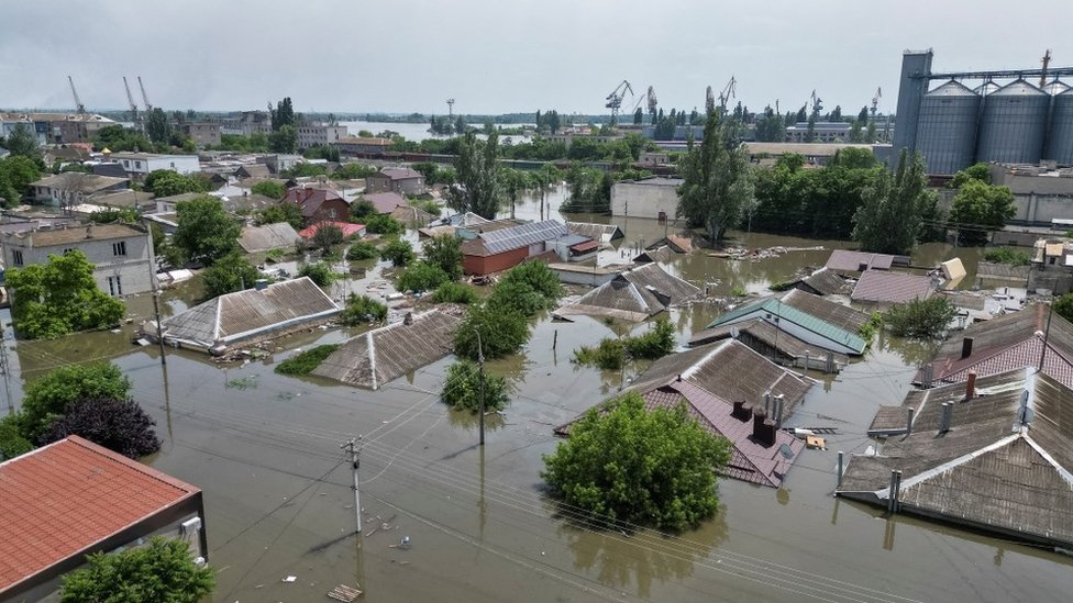 ukrajina, brana, poplava, Nova Kahovka