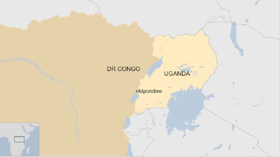 A map of Mpondwe in Uganda