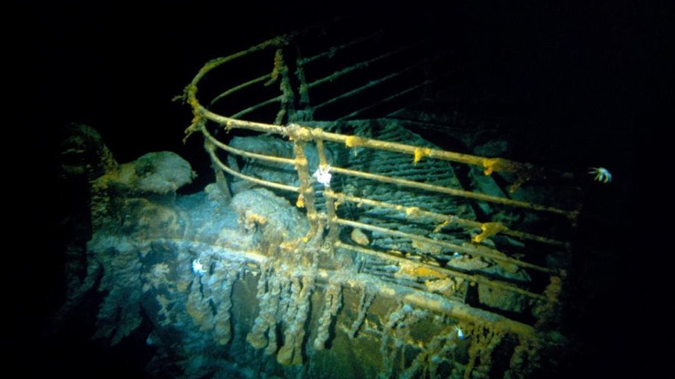 Image shows the wreck of the Titanic