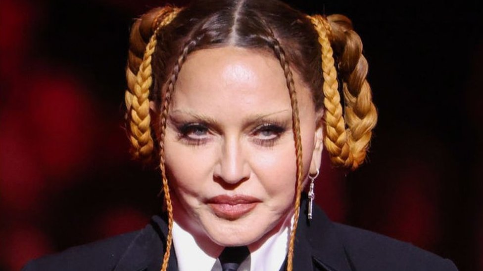 Madonna speaks at the Grammy Awards on 5 February, 2023