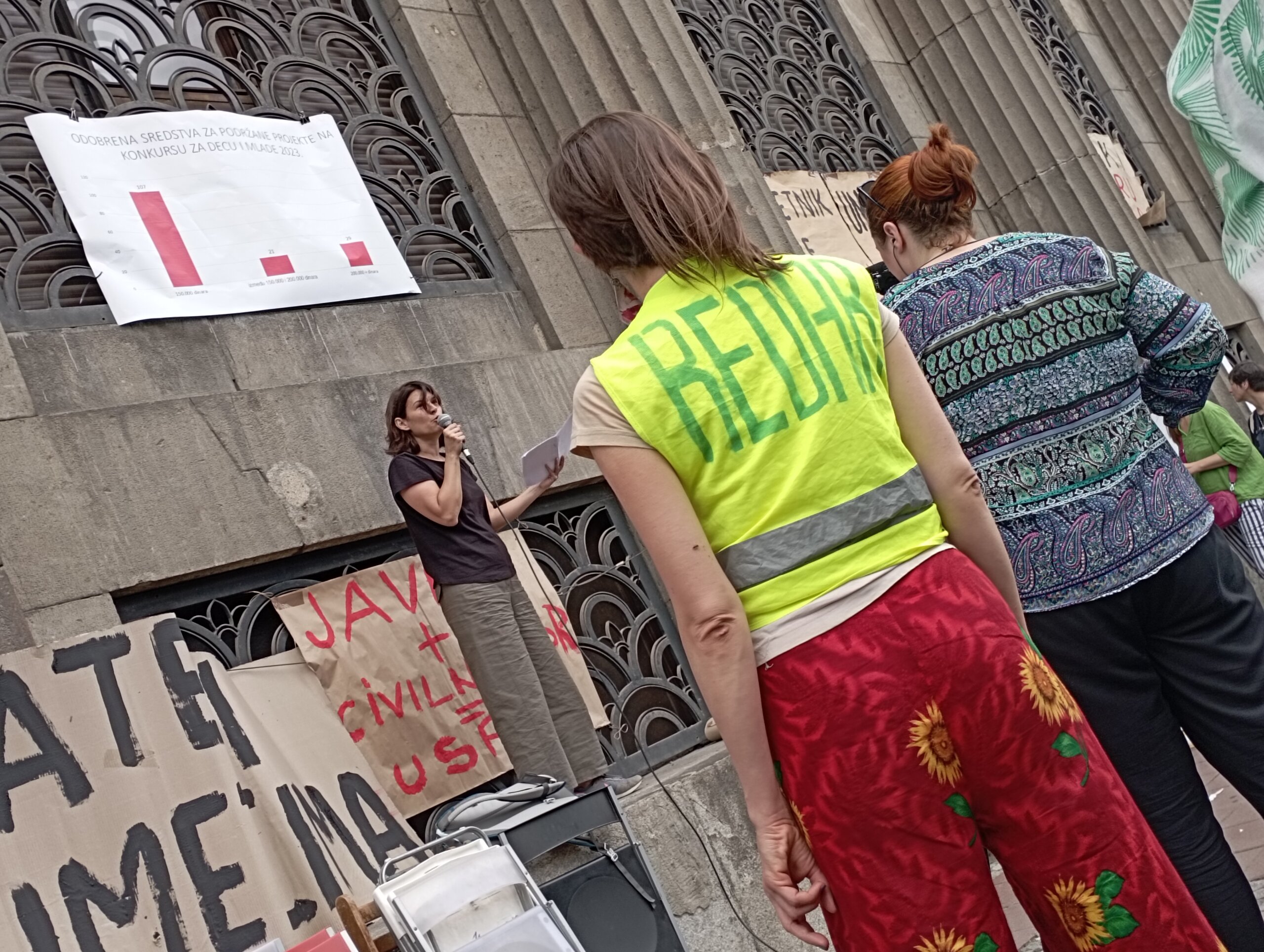 "Maja Gojković ministarka nepotizma i nekulture": Održan protest kulturnih radnika ispred resornog Ministarstva (FOTO) 2