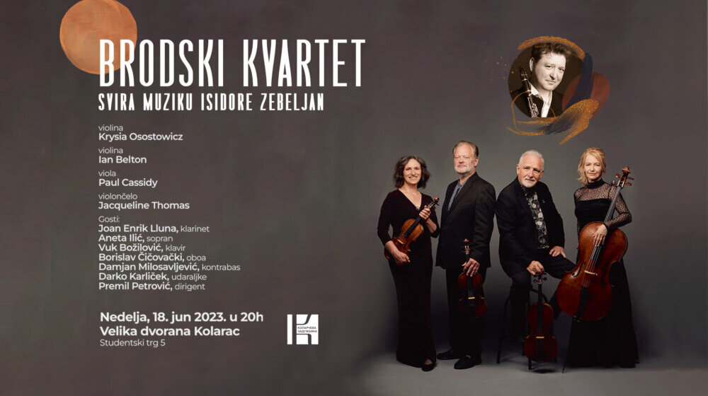 Brodski kvartet svira muziku Isidore Žebeljan u Kolarčevoj zadužbini 1