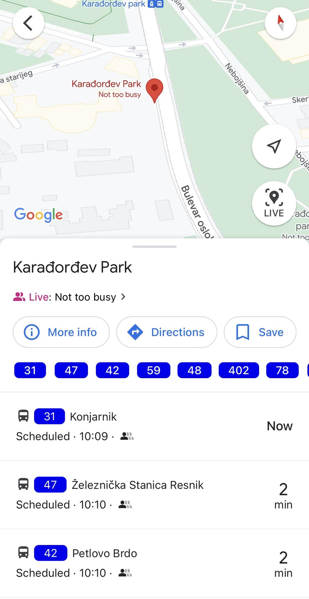 Kako proveriti kada autobus stiže na stanicu, dok ne bude aktivna nova aplikacija? 2