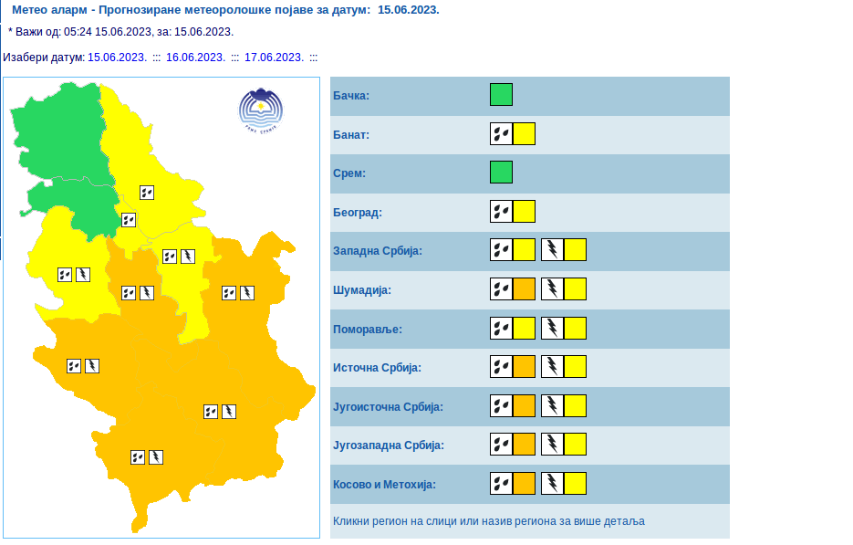 RHMZ izdao upozorenje na obilne padavine: Gde postoji opasnost od izlivanja vodotokova? 2 RHMZ izdao upozorenje na obilne padavine: Gde postoji opasnost od izlivanja vodotokova? 2