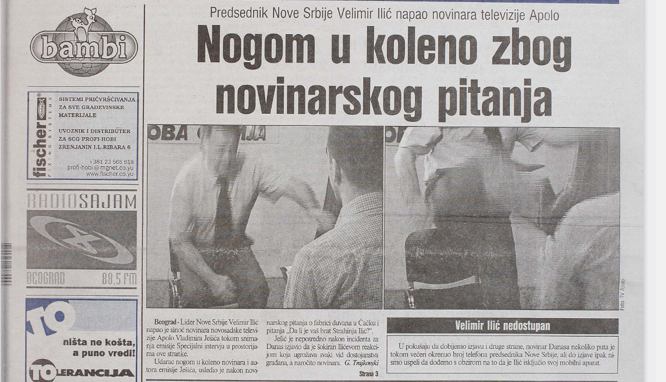 "Nogom u koleno": Kako je Velja Ilić pre 20 godina reagovao na pitanje novinara televizije Apolo? 2