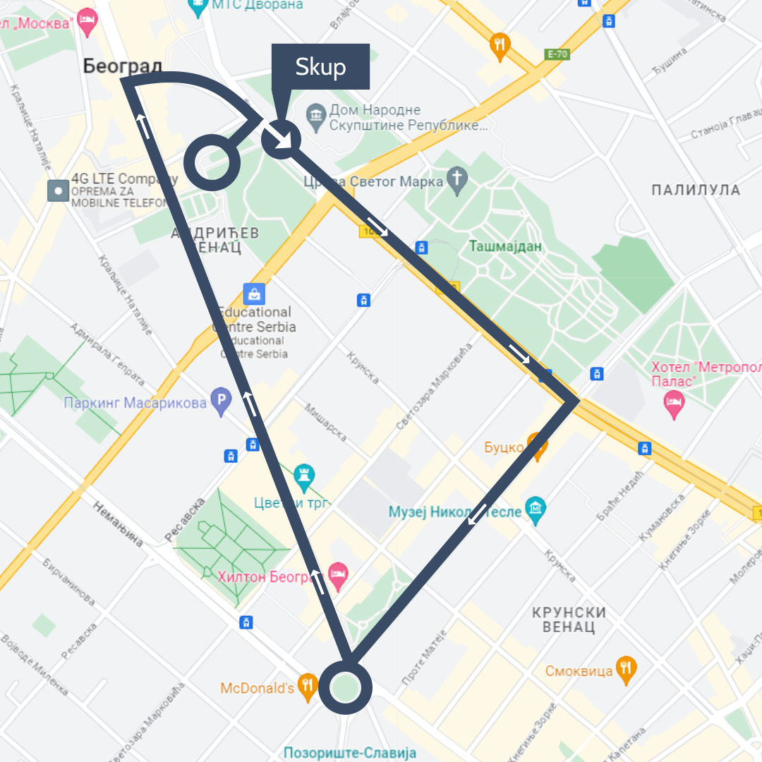 (MAPA) Koja ruta je planirana za peti protest "Srbija protiv nasilja" 3. juna? 2