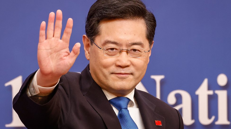 Chinese Foreign Minister Qin Gang gestures after a press conference in Beijing, China, 07 March 2023.