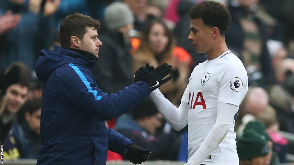 Fudbal i mentalno zdravlje: Dele Ali kaže da je seksualno zlostavljan kada je imao šest godina 2 Then Tottenham manger Mauricio Pochettino (left) and midfielder Dele Alli (right) high five