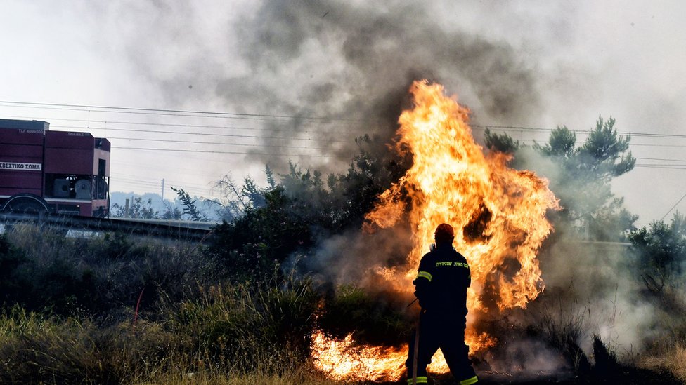 Požar u oblasti Lutraki u Grčkoj