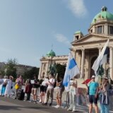 Ispred Skupštine Srbije održan skup podrške ruskom antiratnom aktivisti Peteru Nikitinu 14