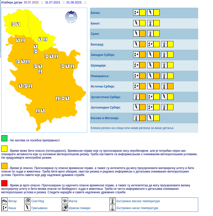 Meteoalarm za nedelju: U kojim delovima zemlje se najpre očekuju padavine (MAPA) 2 Meteoalarm za nedelju: U kojim delovima zemlje se najpre očekuju padavine (MAPA) 2